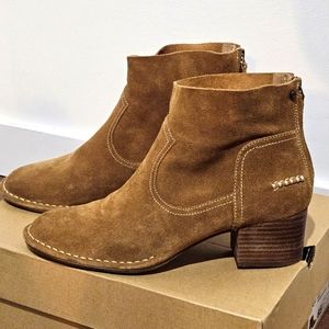 Ugg - Suede Bandara Ankle Booties with Stacked Heel